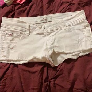 White distressed denim Hollister shorts